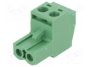 Pluggable terminal block; 5mm; ways: 2; straight; plug; female
