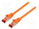 Patch cord; S/FTP; 6; stranded; Cu; LSZH; orange; 0.5m; halogen free