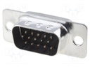 D-Sub HD; PIN: 15; plug; male; soldering; for cable; gold flash