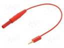 Test leads; 10A; red; gold-plated; 0.15m; Insulation: PVC