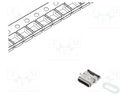 Socket; USB C; SMT,THT; angled 90°,horizontal; USB 3.1; IP67; 5A