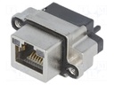 Socket; RJ45; with LED; IP68; THT; for panel mounting; straight