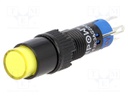 Switch: push-button; Pos: 2; SPDT; 0.5A/250VAC; 1A/24VDC; yellow