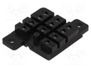 Socket; PIN: 11; 10A; 240VAC; H: 11mm; W: 37.8mm; Mounting: on panel