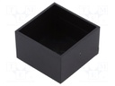 Enclosure: designed for potting; X: 25mm; Y: 25mm; Z: 15mm; ABS