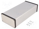 Enclosure: with panel; 1455; X: 103mm; Y: 220mm; Z: 53mm; aluminium