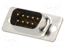 D-Sub; PIN: 9; plug; male; turned contacts; soldering; for cable
