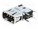 Socket; USB A; on PCBs; THT; PIN: 4; side,angled 90°