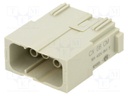 Heavy Duty Connector, MIXO Series, Insert, 8 Contacts, Plug, Crimp Pin - Contacts Not Supplied