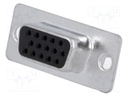 D-Sub HD; PIN: 15; plug; female; stamped and formed contacts