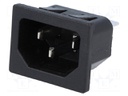 Connector: AC supply; socket; male; 10A; 250VAC; IEC 60320; C14 (E)