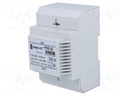 Transformer: safety; 63VA; 230VAC; 24V; IP30; Mounting: DIN; 1.1kg