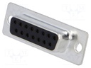 D-Sub; PIN: 15; socket; female; straight; THT; gold-plated