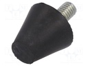 Vibroisolation foot; Ø: 20mm; Shore hardness: 55±5; 407N; 96N/mm