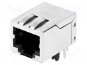 Socket; RJ45; PIN: 8; shielded,with isolation transformer; THT