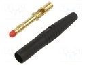 Plug; 4mm banana; 32A; 1kV; black; insulated; 2.5mm2; gold-plated