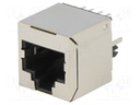 Socket; RJ45; PIN: 8; Cat: 6; shielded; Layout: 8p8c; THT; straight