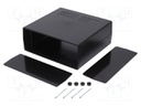 Enclosure: with panel; vented; X: 218mm; Y: 237mm; Z: 92mm; ABS; black