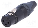 Plug; XLR; female; PIN: 3; straight; for cable; soldering; 16A