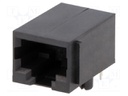 Socket; RJ50; PIN: 10; Layout: 10p10c; THT; on PCBs; angled