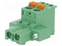 Pluggable terminal block; 5mm; ways: 2; angled 90°; plug; female