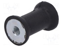 Vibration damper; M6; Ø: 25mm; rubber; L: 20mm; H: 6mm; 767N; 153N/mm