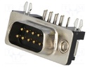 D-Sub; PIN: 9; socket; male; 4,2mm standard; Locking: screws; THT