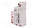 Timer; 1s÷1h; DPDT; 24VDC/8A,250VAC/8A; 12÷240VAC; 12÷240VDC; DIN
