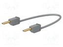 Test lead; 60VDC; 30VAC; 10A; non-insulated; Len: 0.15m; grey