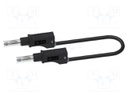 Test lead; 12A; banana plug 4mm,both sides; Len: 1m; black