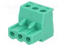 Pluggable terminal block; 5mm; ways: 3; straight; plug; female