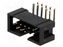 Socket; IDC; male; PIN: 10; angled 90°; THT; gold-plated; 2.54mm