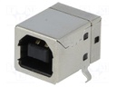 Socket; USB B; THT; angled 90°; USB 2.0; gold-plated