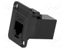 Coupler; EH; Cat: 6; RJ45 socket,both sides; Holes pitch: 19x24mm