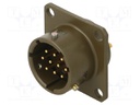 Connector: circular; socket; male; PT/451; 7.5A; 600V; PIN: 10; olive