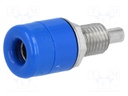 Socket; 4mm banana; 16A; 60VDC; Cutout: Ø8.1mm; blue; insulated