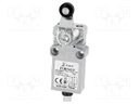 Limit switch; lever R 27mm, plastic roller Ø14mm; NO + NC; 5A