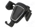 Car holder; black; air vent; snapped-in; 63÷88mm