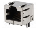 Socket; RJ45; PIN: 8; Cat: 6a; shielded; Layout: 8p8c; THT; on PCBs