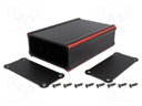 Enclosure: with panel; TUS; X: 84mm; Y: 120mm; Z: 39mm; aluminium