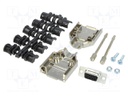D-Sub; PIN: 9; plug; female; shielded; soldering; for cable; black