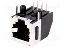 Socket; RJ12; PIN: 6; Cat: 3; shielded,with panel stop blockade