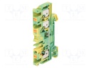 Splice terminal: rail; 4mm2; ways: 1; terminals: 3; yellow-green