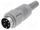 Plug; DIN; male; PIN: 5; Layout: 240°; straight; for cable; soldering