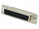 D-Sub; PIN: 25; plug; female; w/o contacts; for cable; 250V; black