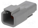 Connector: wire-wire; ATP; plug; male; PIN: 2; Locking: latch; grey