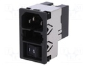 Connector: AC supply; socket; male; 2A; 250VAC; IEC 60320; 4mH