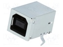 Socket; USB B; on PCBs; THT; PIN: 4; angled 90°; gold flash