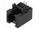 Socket; RJ11; PIN: 4; low profile; gold-plated; Layout: 6p4c; THT