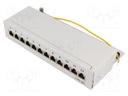 Patch panel; RJ45; Cat: 6a; Colour: grey; IDC; surface-mounted